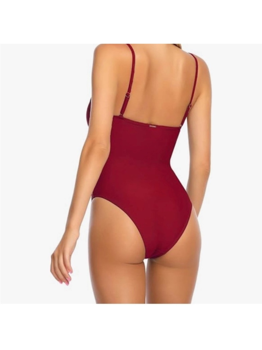 RELLECIGA Red One-Piece Swimsuit Adjustable straps Comfortable Size S